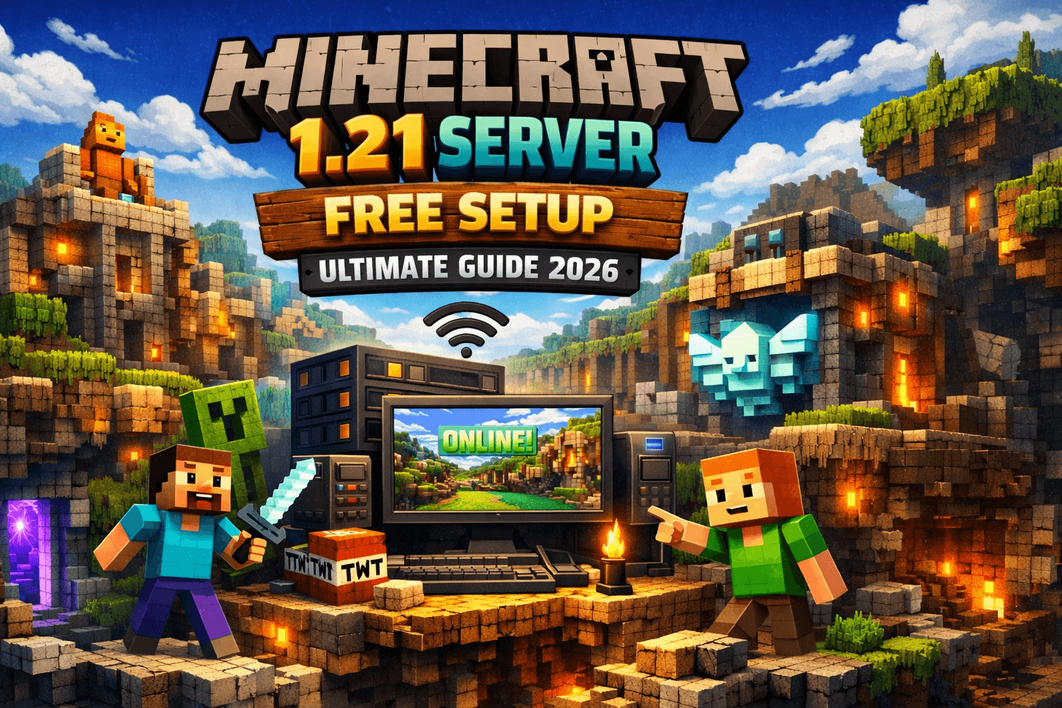 Guia de criação de servidor Minecraft 1.21 grátis - Tutorial completo
